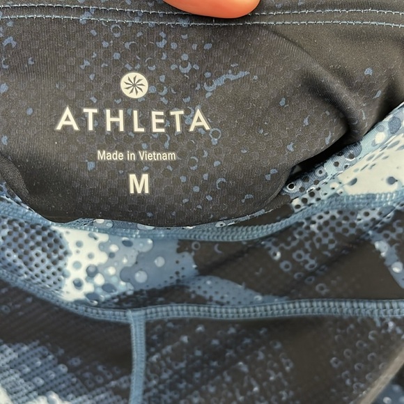 Athleta Electric Sonar Blue Pattern Capri Size Medium - Picture 5 of 7